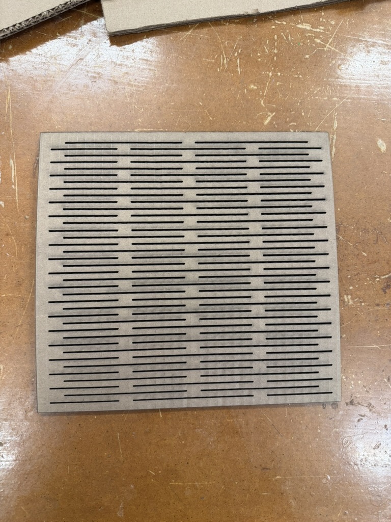 First living hinge attempt with cuts stopping before the edges