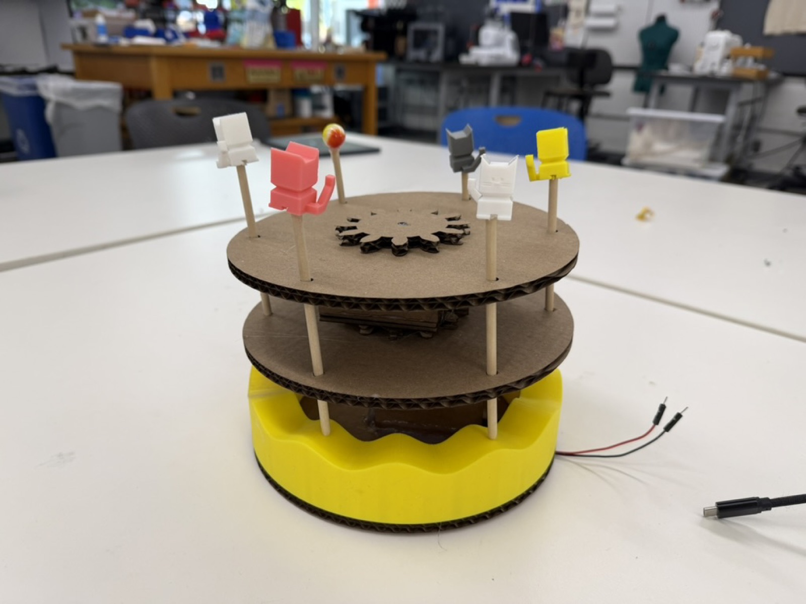 Week 3 motorized merry-go-round kinetic sculpture