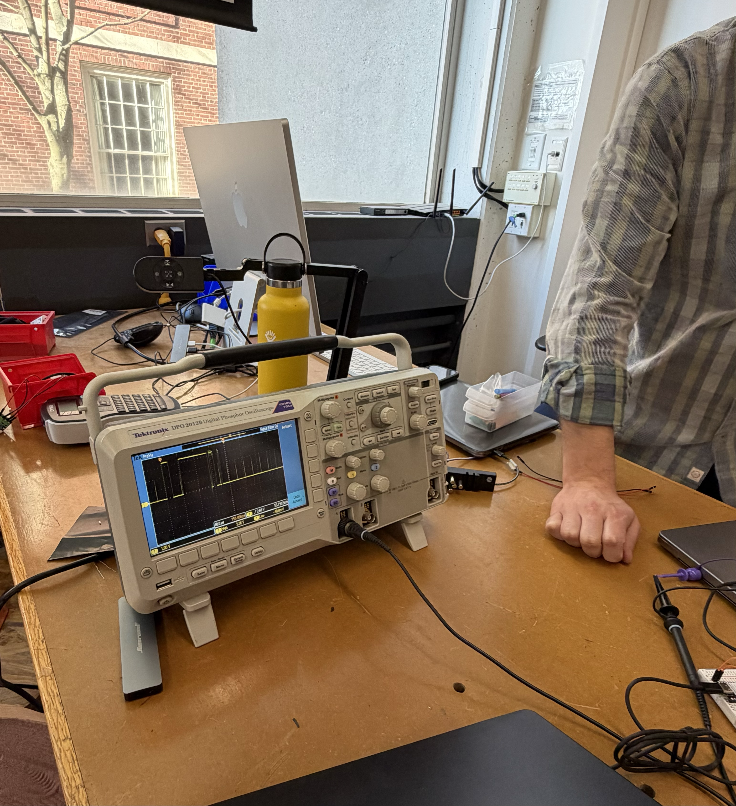 Oscilloscope reading of the BCLK signal on GPIO 27