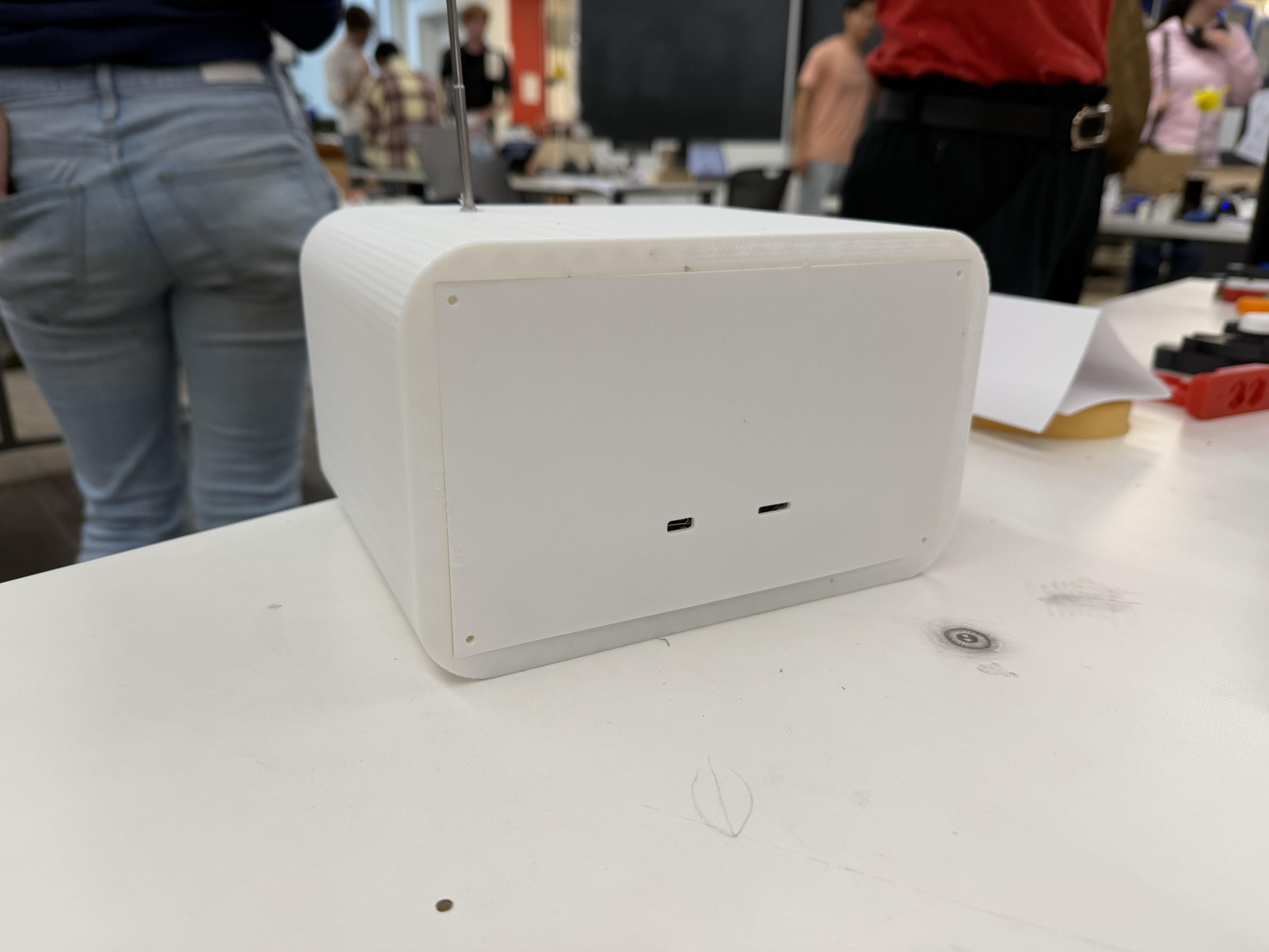 Back panel of the radio with USB-C power and SD card access