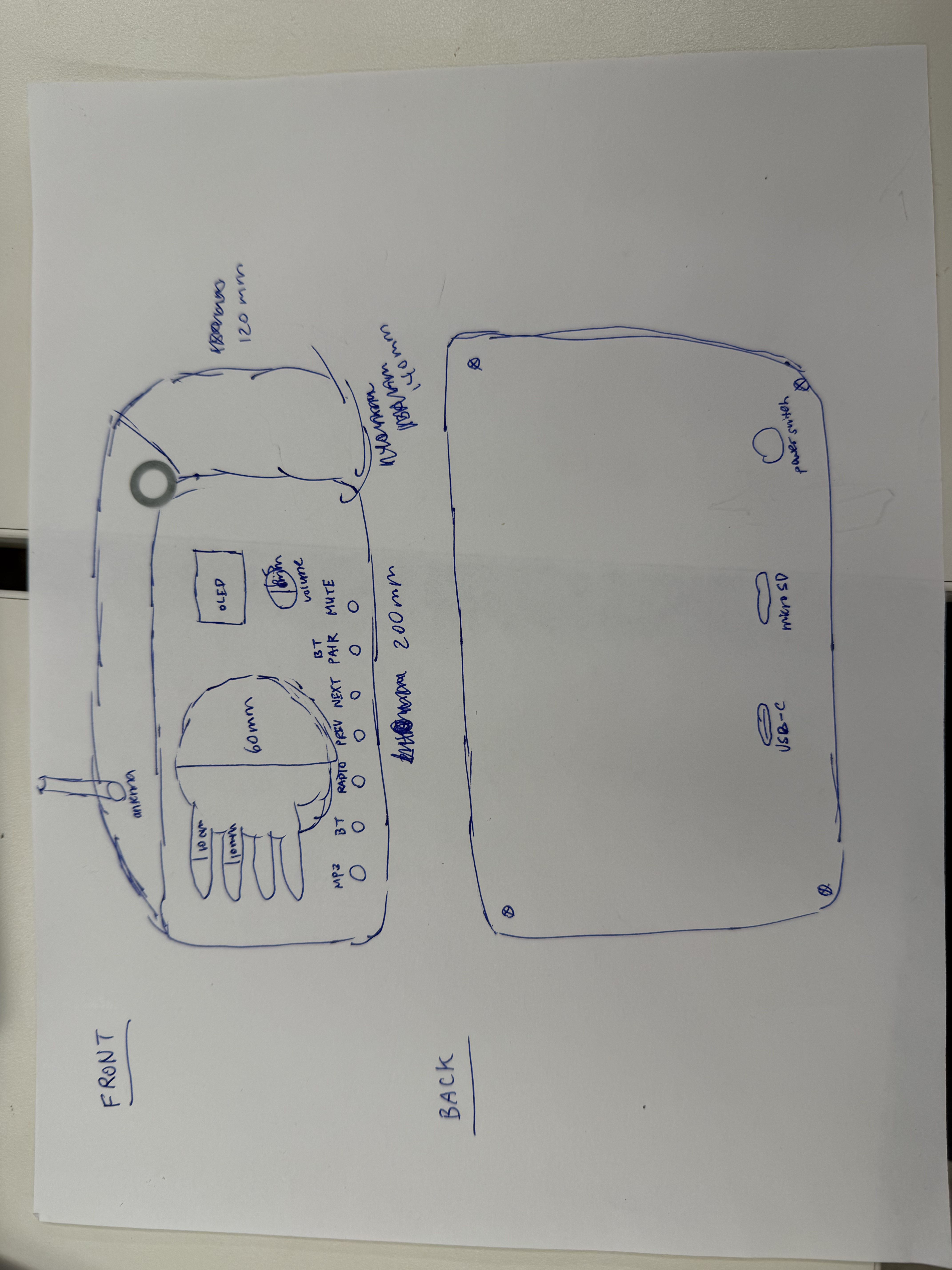 Sketch for the radio enclosure